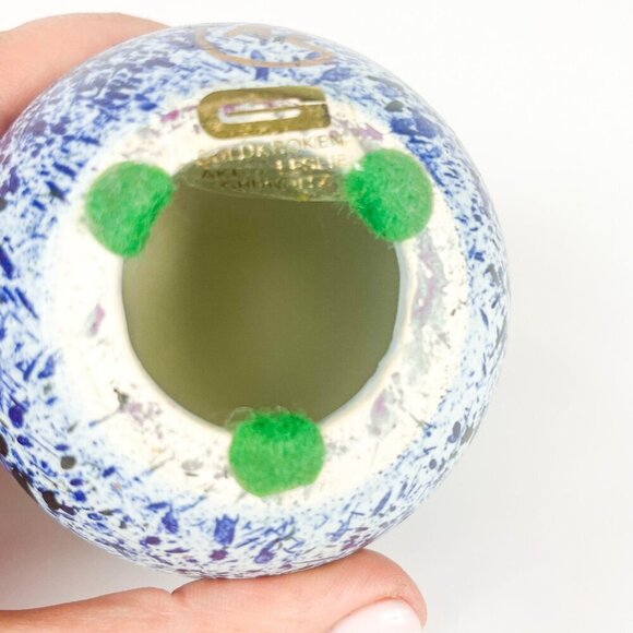 Guldkroken Ake Grunditz Ceramic Blue Gold Speckled Egg - Picture 8 of 8